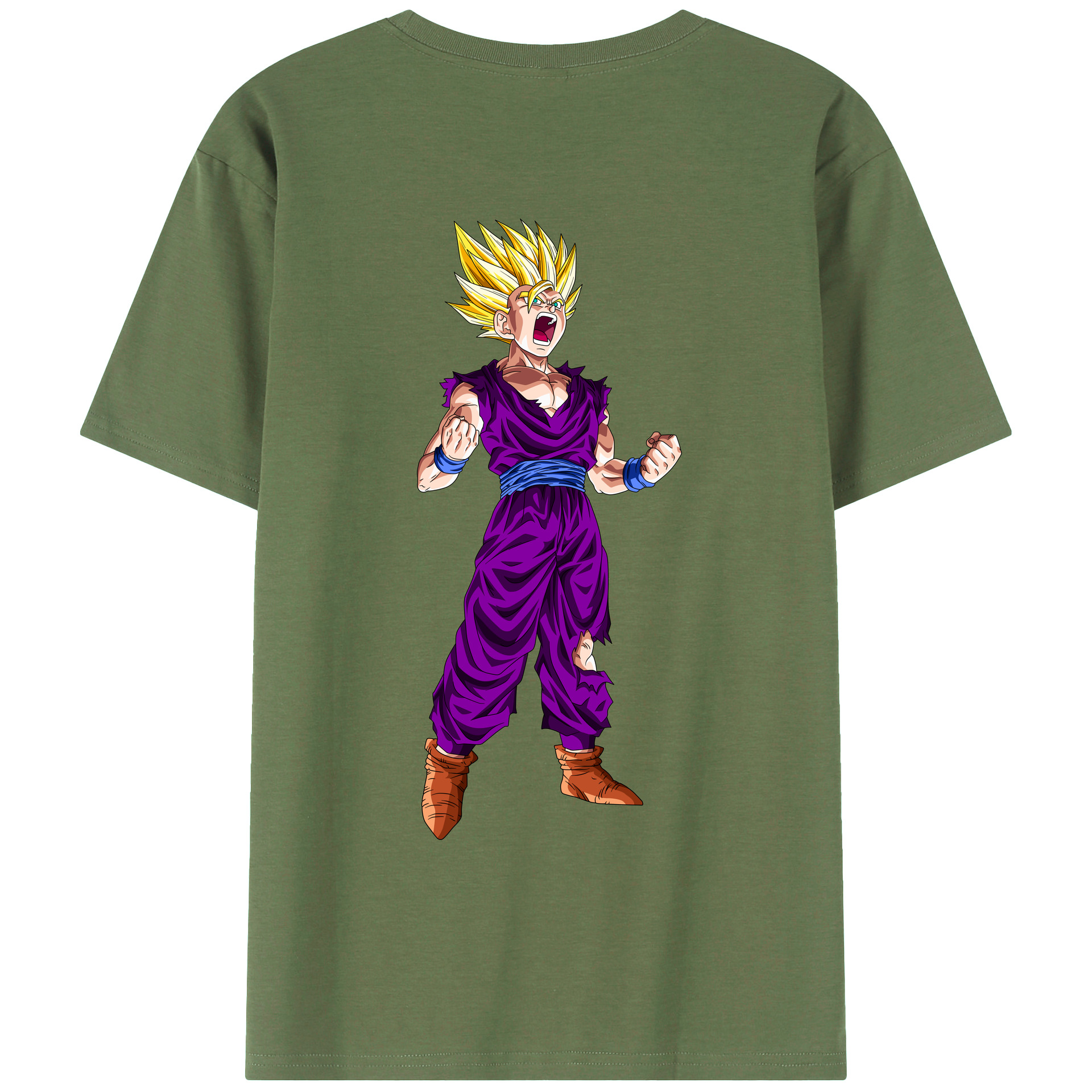（画像用） ドラゴンボール 孫 悟飯（そんごはん）DRAGON BALL Son Gohan 綿100％ メンズ半袖Tシャツ（バックプリント） 通気性